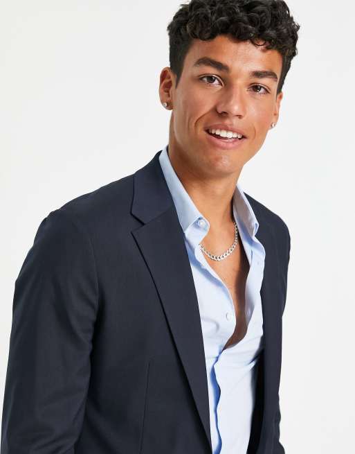 Asos men's hot sale navy blazer