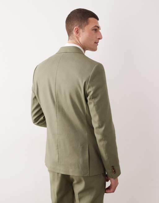 green emerald velvet dress Olive Green Casual Jacket Spring and Summer Thin Light Mature Style High Quality Fashion Men's Blazer 40r / Olive Green main image 0