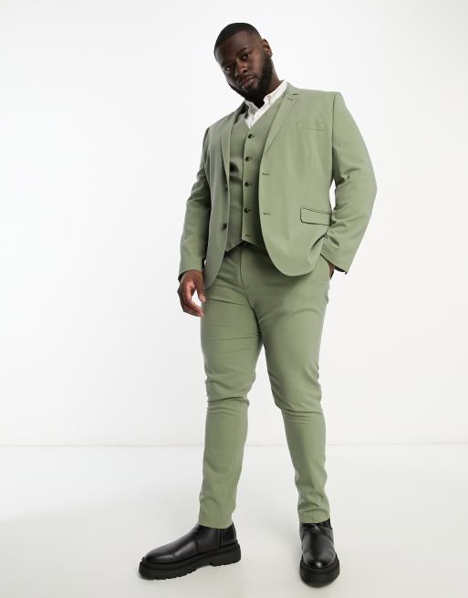 Olive green slim fit on sale suit