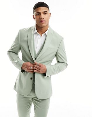ASOS DESIGN skinny suit jacket in sage green - ASOS Price Checker