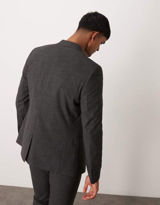 ASOS DESIGN skinny suit jacket in salt and pepper texture