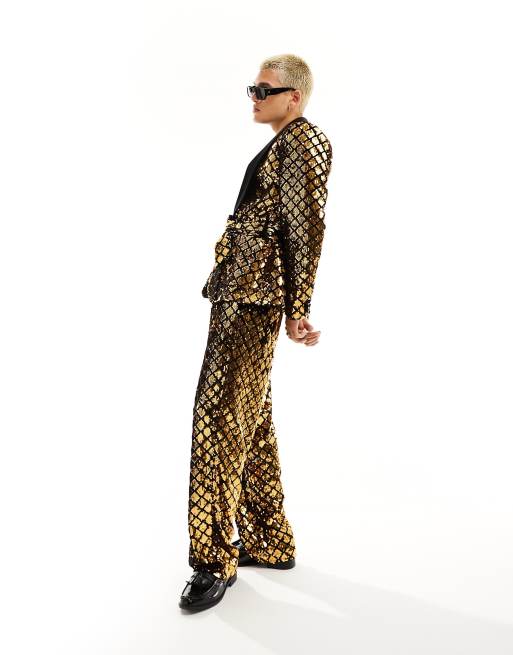 gold glitter suit jacket