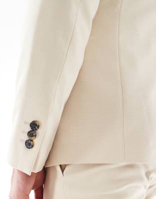 Asos Design Skinny Suit Jacket In Stone-neutral In Neutral