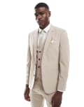 [ASOS DESIGN] ASOS DESIGN skinny suit jacket in stone-Neutral Chest 36 Regular STONE