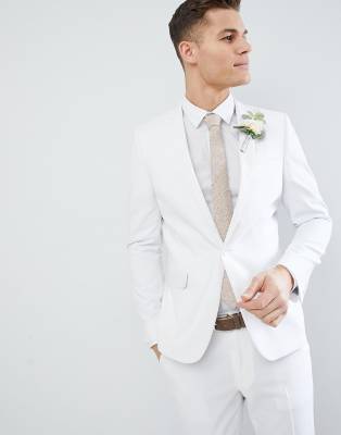 white skinny suit