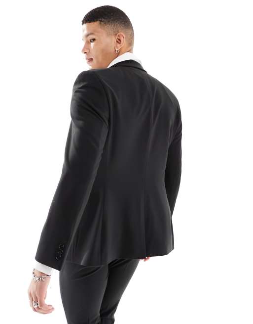 Black skinny suit jacket sale