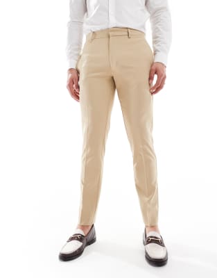 Asos Design Skinny Suit Pants In Neutral