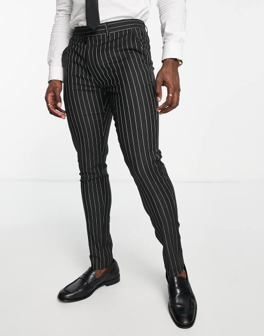 Black and white store striped pant suit