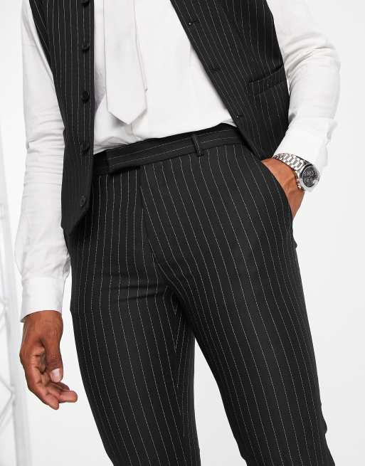 Egerton Pinstripe Trouser in Black & White – Somiar