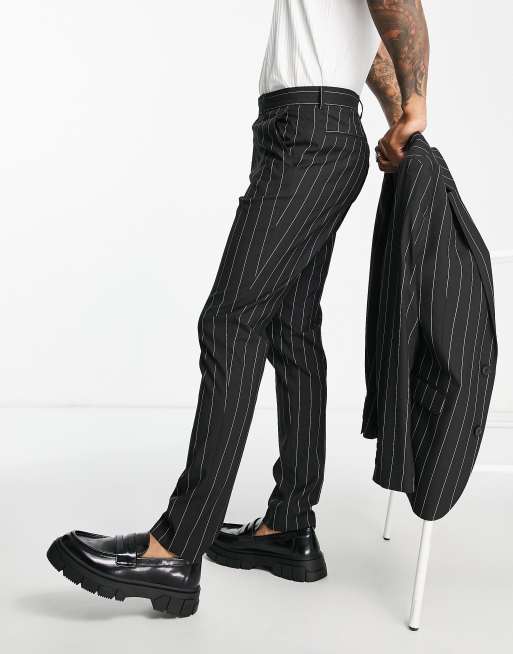 ASOS DESIGN skinny suit pants in black stripe | ASOS