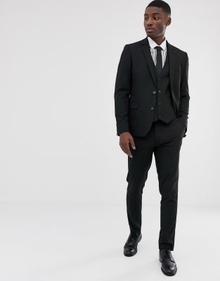 black skinny suit pants