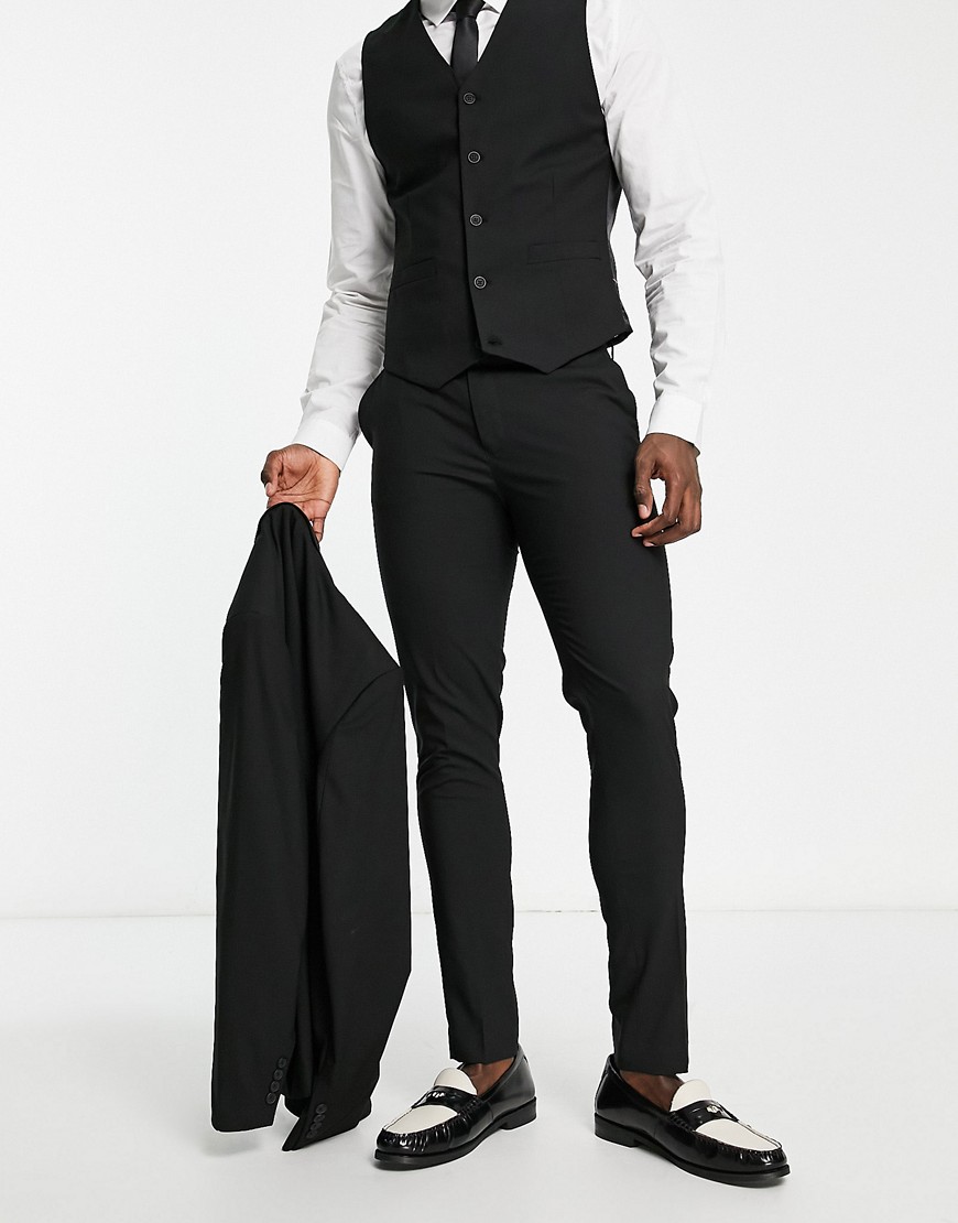 Shop Asos Design Skinny Suit Pants In Black