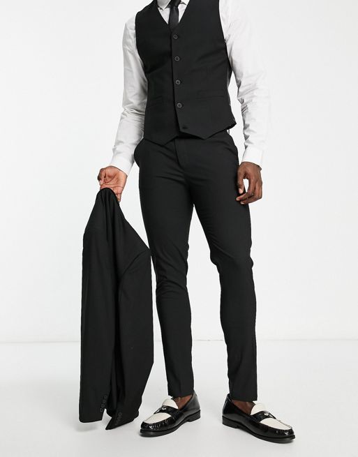 New Look skinny suit pants in black
