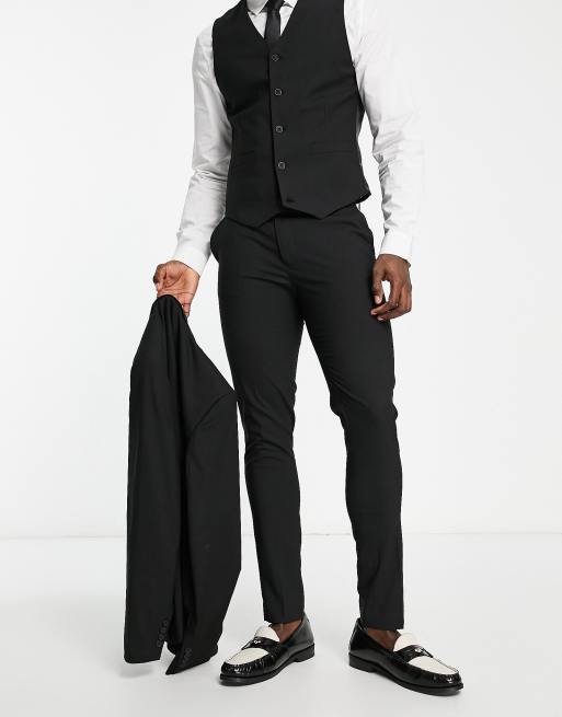 ASOS DESIGN skinny suit pants in charcoal