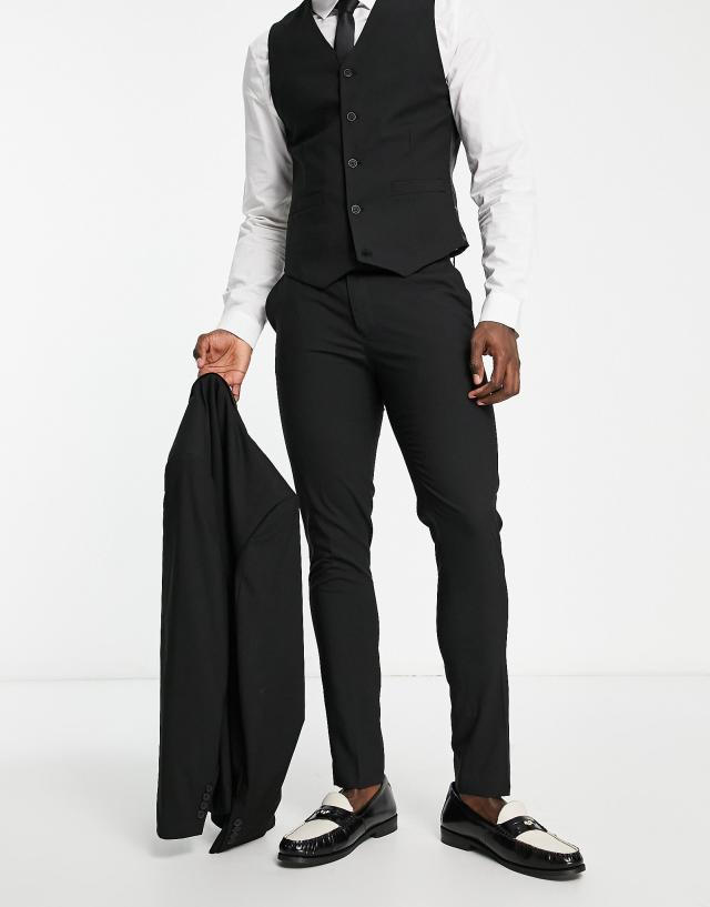 ASOS DESIGN skinny suit pants in black