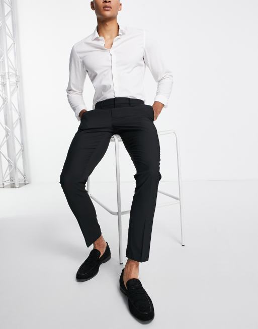 ASOS DESIGN slim suit pants in black