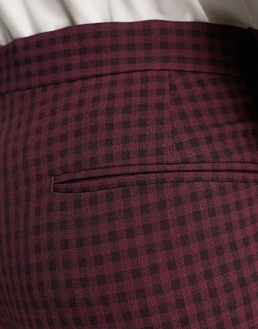 New Look skinny fit suit pants in burgundy