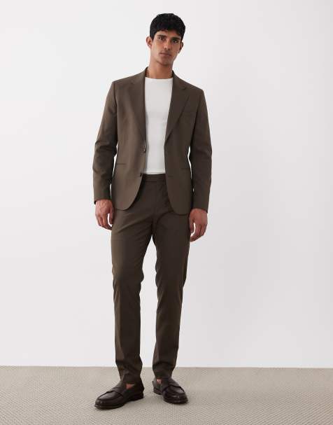 ASOS DESIGN skinny suit trousers in dark brown