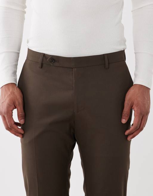 ASOS DESIGN skinny suit pants in dark brown, 4 of 5