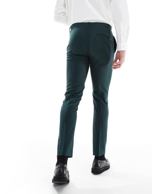 ASOS DESIGN skinny suit pants in dark green, 4 of 5