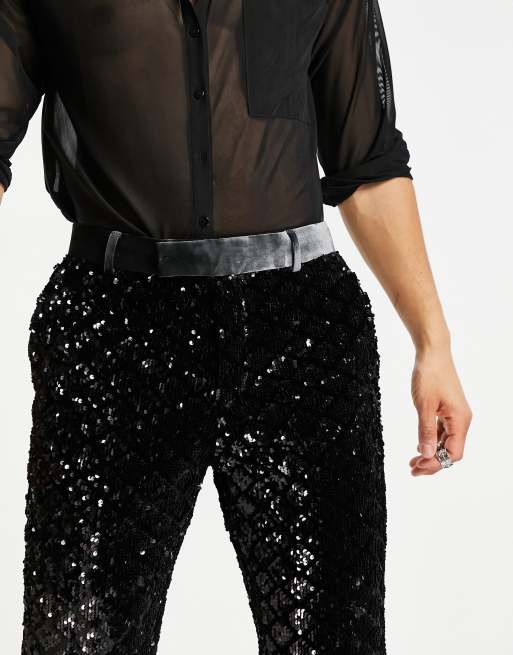 ASOS DESIGN skinny suit pants in diamond sequin ASOS