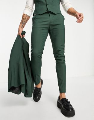 ASOS DESIGN Skinny Suit Pants In Forest Green