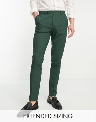 Asos Design Skinny Suit Pants In Forest Green In Green
