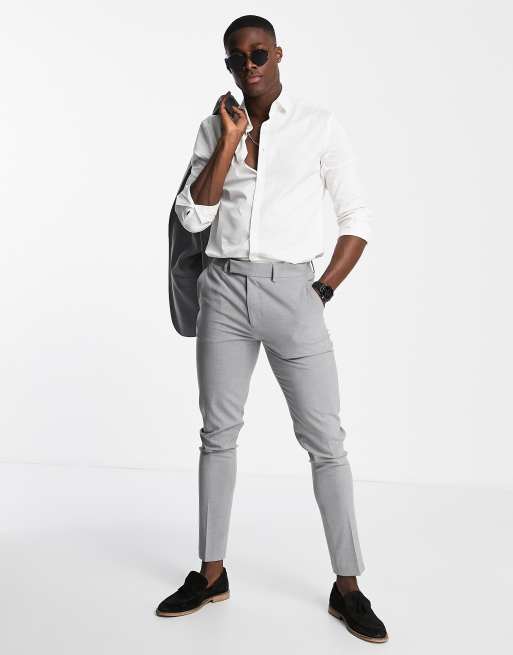 ASOS DESIGN skinny suit pants in gray