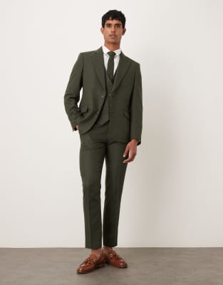 Asos Design Skinny Suit Pants In Green