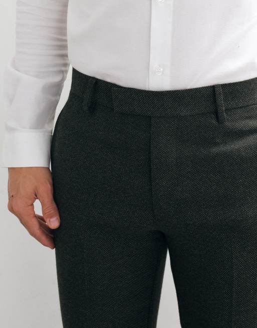 ASOS DESIGN skinny suit pants in green microtexture, 2 of 5