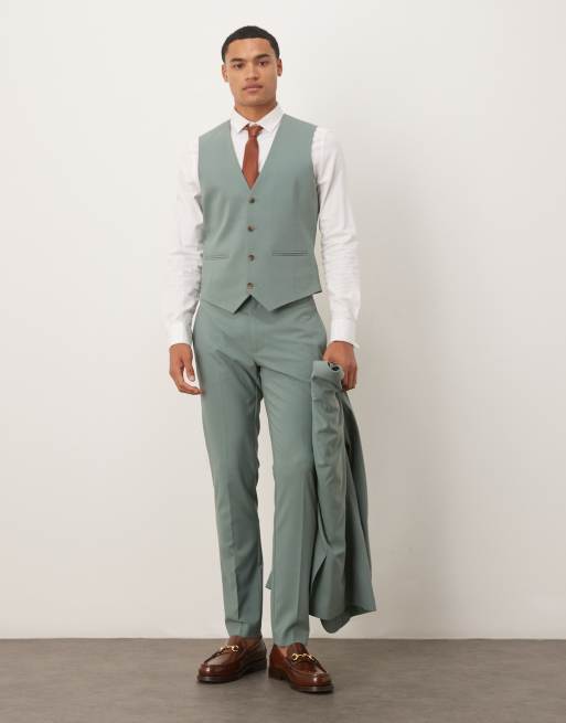 ASOS DESIGN skinny suit pants in green