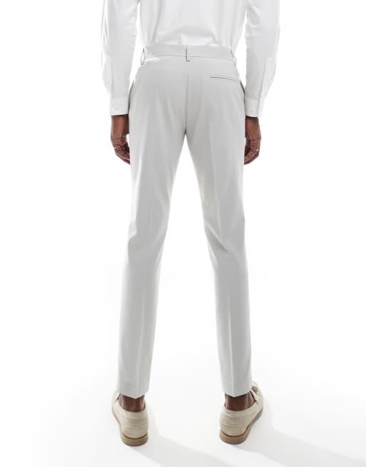 ASOS DESIGN skinny suit pants in light gray