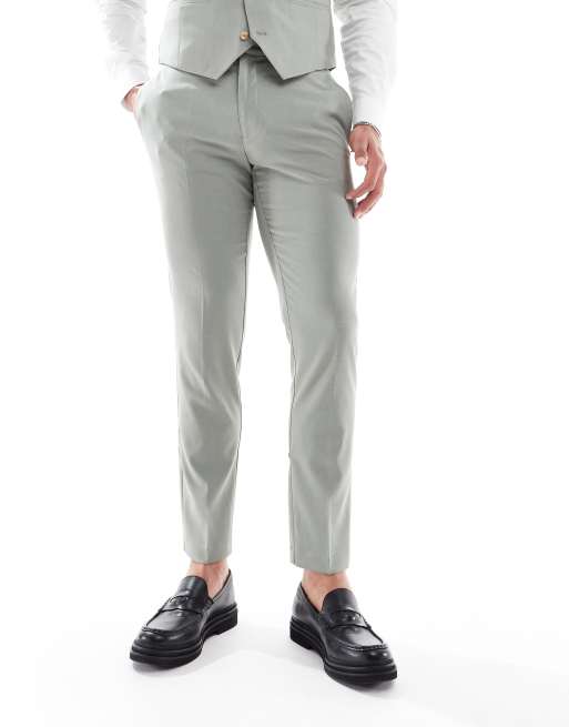 ASOS DESIGN skinny suit pants in light green, 4 of 5