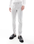 [ASOS DESIGN] ASOS DESIGN skinny suit pants in light grey microtexture W32 L30 Light grey