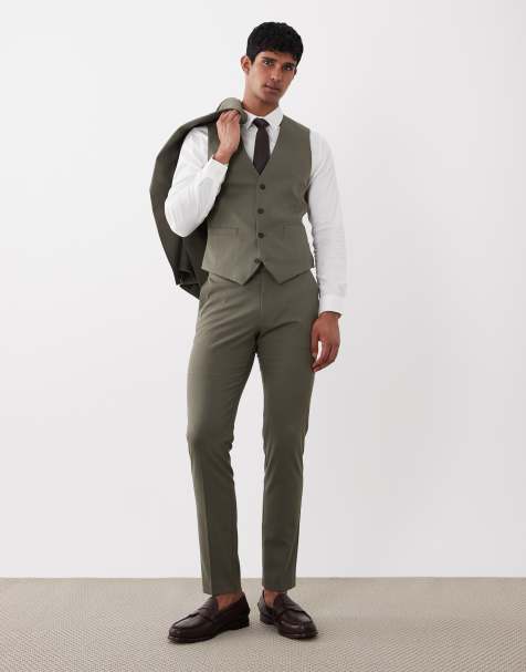 ASOS DESIGN skinny suit pants in mid green - view 1