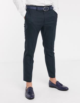 green plaid skinny pants