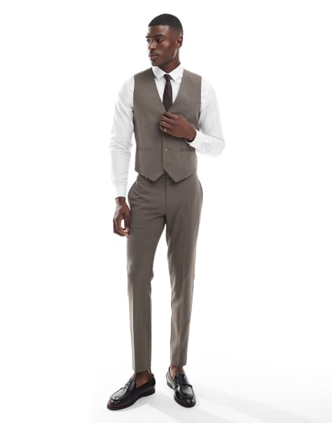 ASOS DESIGN skinny suit pants in mink brown - view 1