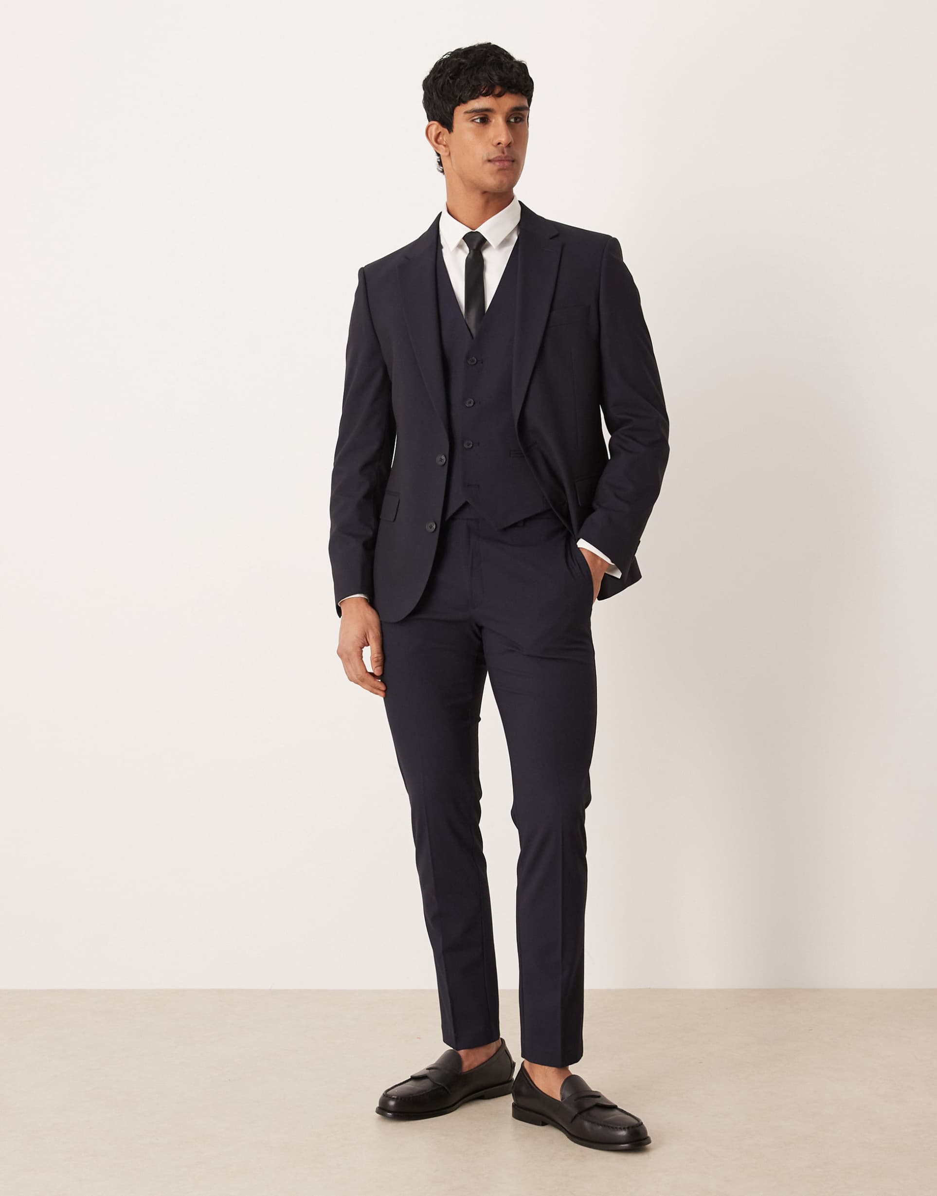 ASOS DESIGN skinny suit pants in navy