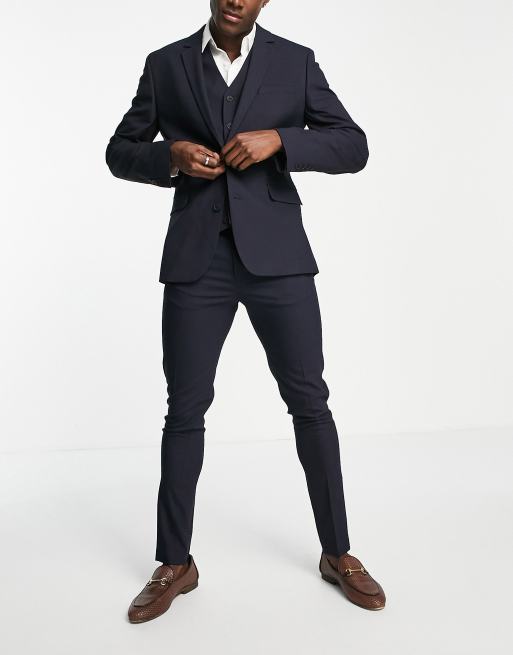 ASOS DESIGN skinny suit pants in navy