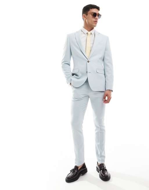 Asos light blue suit best sale