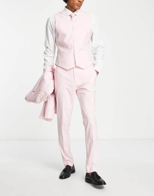 Skinny Fit Suit Pants - Light pink - Men