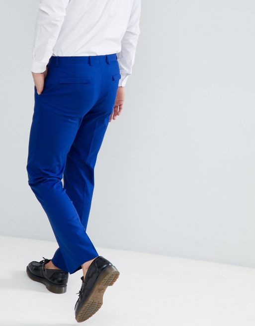 Slim Fit Pintuck Pant in Royal Blue – Leggiadro