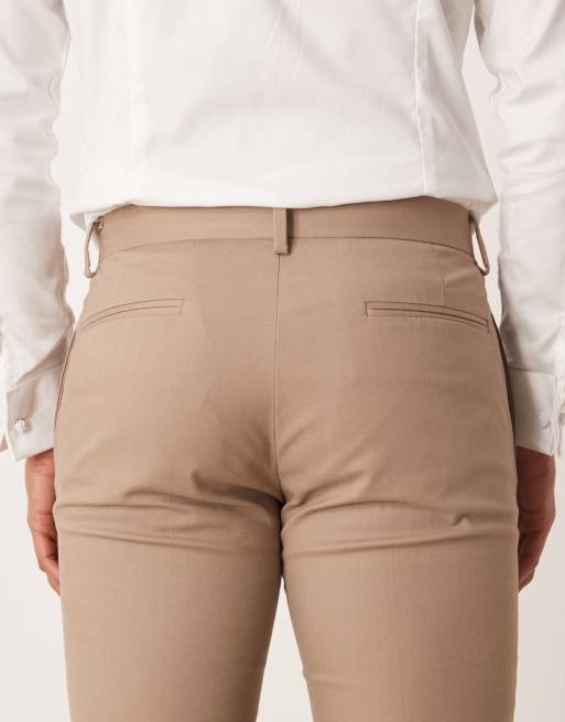 ASOS DESIGN skinny suit pants in stone herringbone, 5 of 5