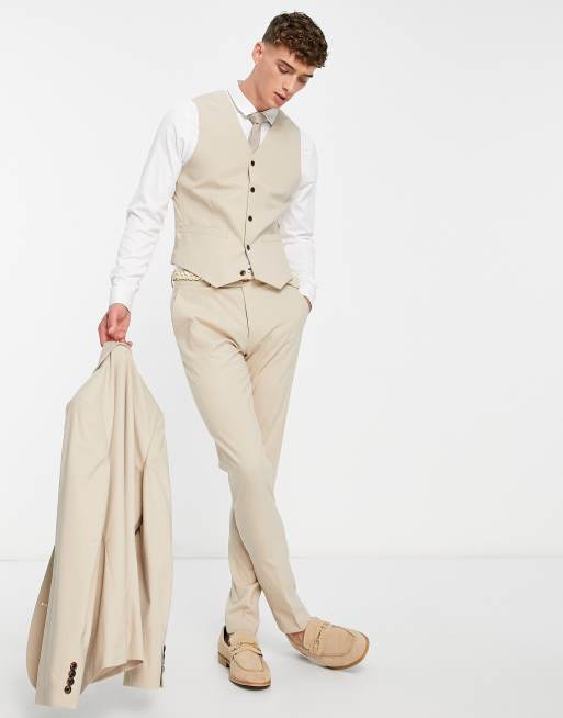 ASOS DESIGN skinny suit pants in stone, 4 of 4