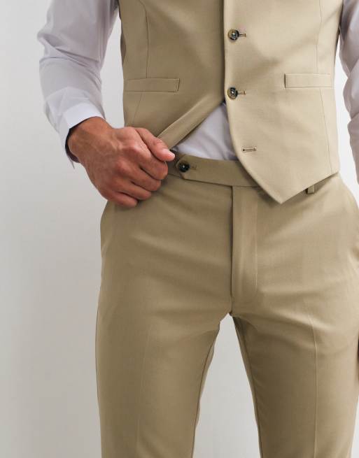 ASOS DESIGN skinny suit pants in stone, 3 of 5