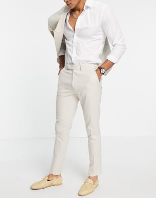 white skinny suit pants