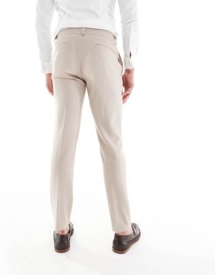 Asos Design Skinny Suit Pants In Neutral