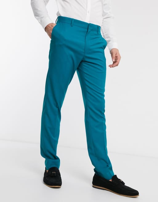  ASOS DESIGN skinny suit in teal, 3 of 3