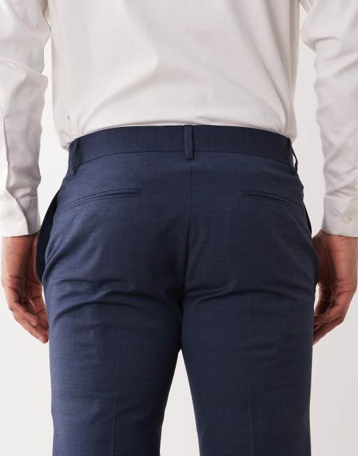 ASOS DESIGN skinny suit pants with washable wool in navy, 4 of 5