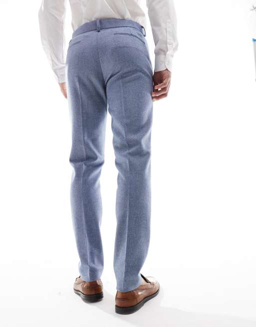 ASOS DESIGN skinny suit pants with wool in blue